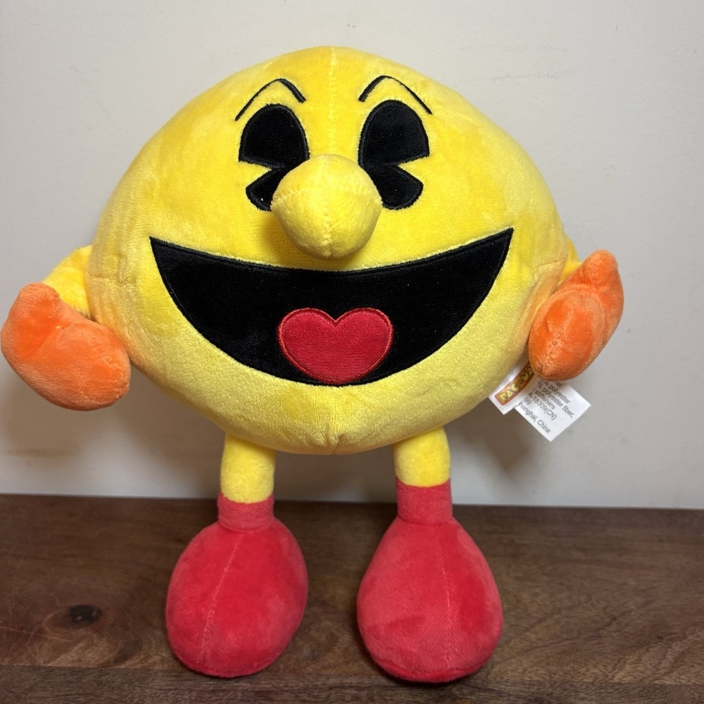 Pac-Man‎ Stuffed Plush Toy Standing Pose Bandai Namco 11" Big Figure